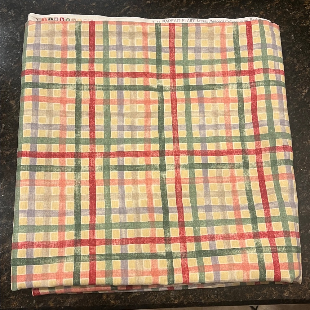 Waverly LH Parfait Lauren Hancock 56" x 3 yds Yellow Green Red Blue Plaid Fabric